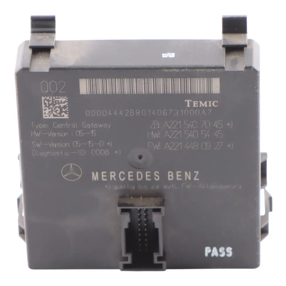 Mercedes W221 Gateway Unidad de Control Módulo ECU A2215407045