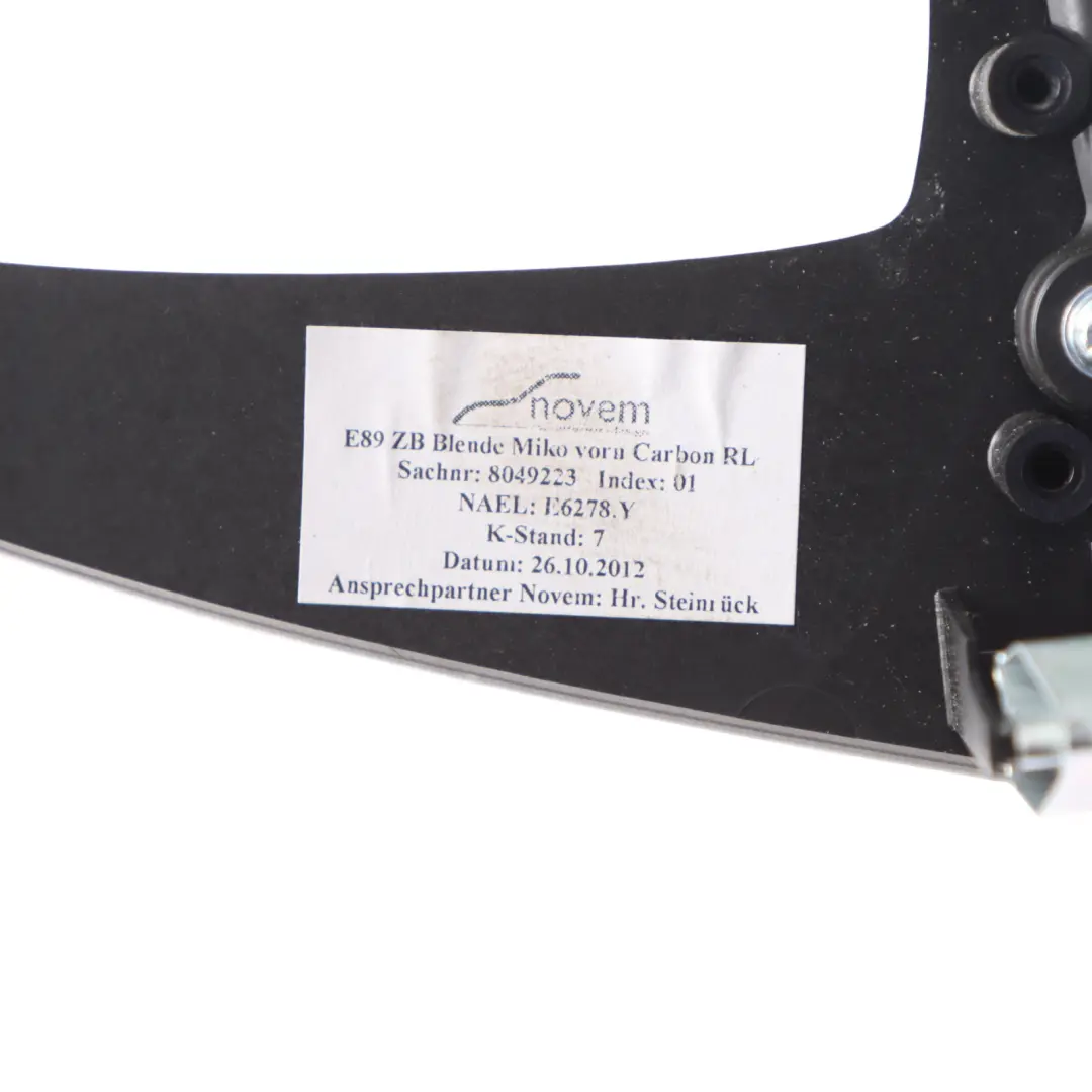 BMW Z4 E89 Centre Console Interior Trim Strip Cover Aluminium Carbon 8049223