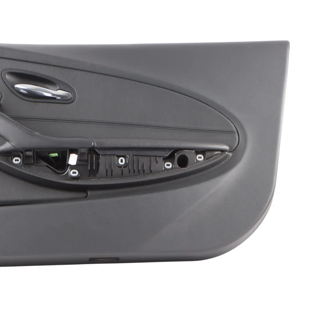 BMW 6 E63 E64 Front Right O/S Door Card Trim Panel Black Leather Dakota
