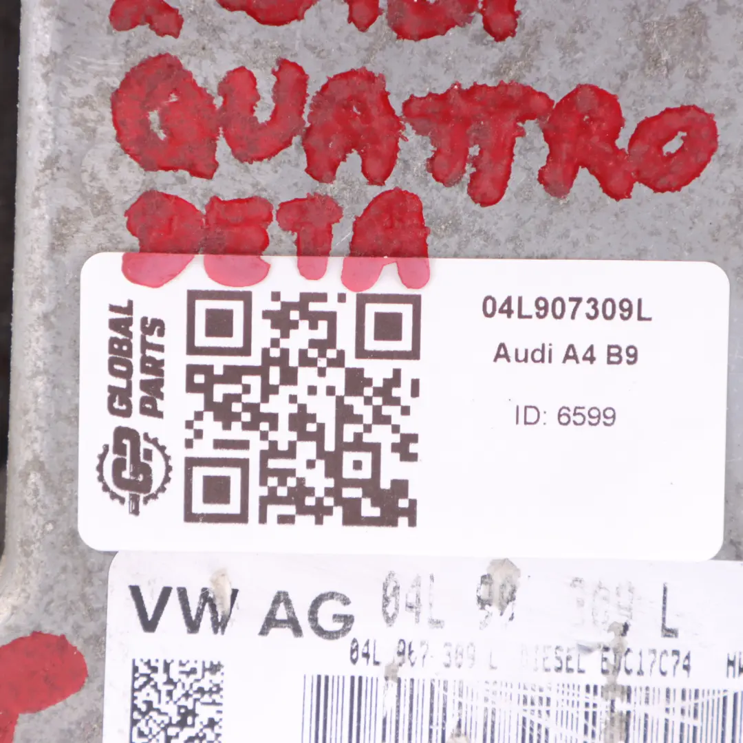 Audi A4 B9 2.0 TDI DETA Quattro Unidad control motor ECU 04L907309L Automático