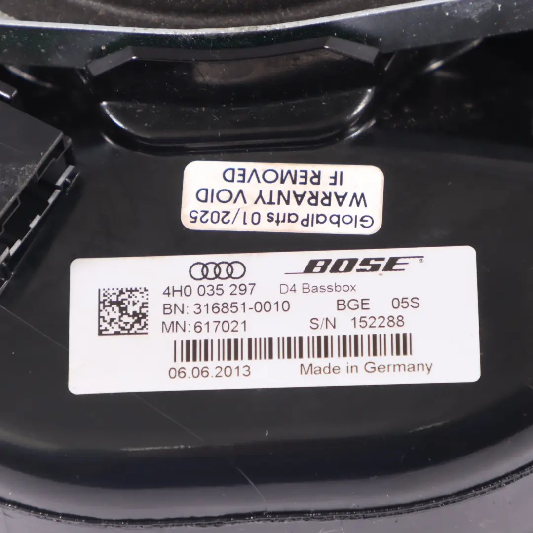 Audi A8L 4H Puerta Delantera Altavoz Bose Tweeter Izquierdo Derecho 4H0035297