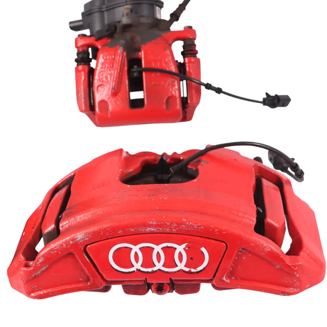 Audi A8 4H Brake Caliper Front Rear Wheel Brake Unit Set Red Painted