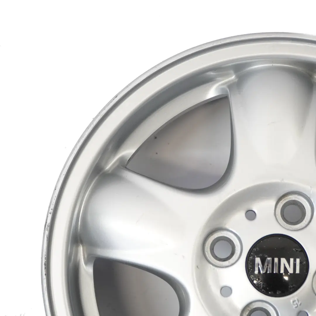 Mini Cooper One R50 R55 R56 Llanta De Aleacion Plateada 15 "5-Start Spooler 100