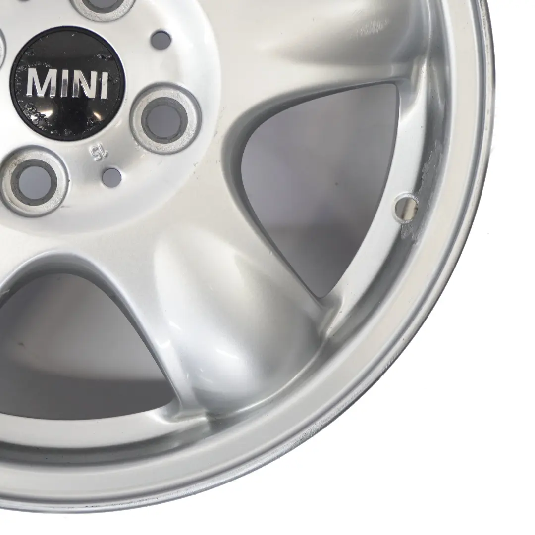 Mini Cooper One R50 R55 R56 Llanta De Aleacion Plateada 15 "5-Start Spooler 100