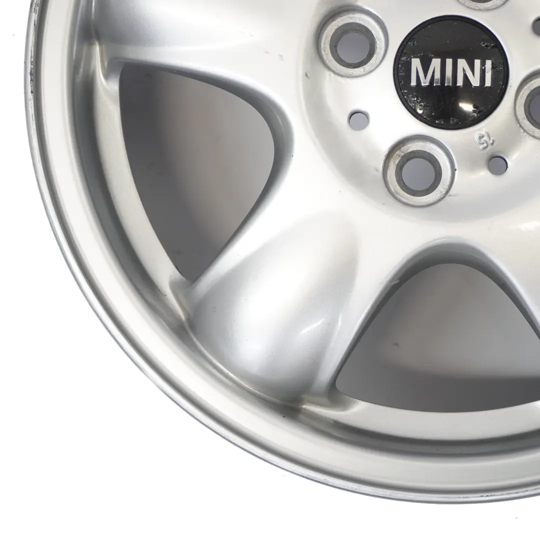 Mini Cooper One R50 R55 R56 Llanta De Aleacion Plateada 15 "5-Start Spooler 100