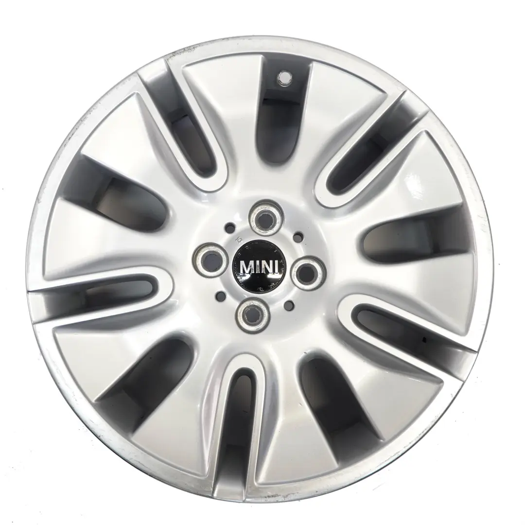 Silberne Alufelge 17" Mini R55 R56 R57 Silberschild 7J ET:48 6789797