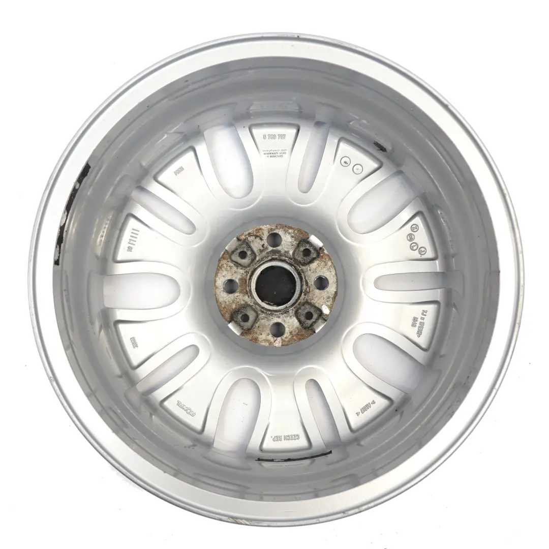 Silberne Alufelge 17" Mini R55 R56 R57 Silberschild 7J ET:48 6789797