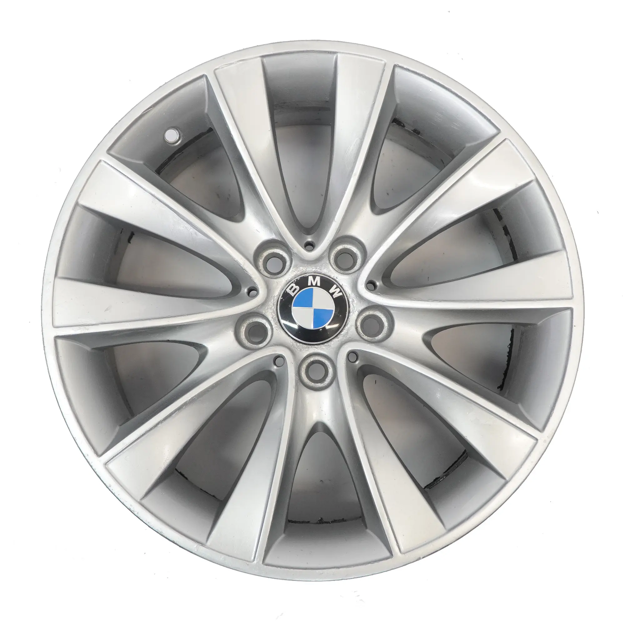 Silberne Leichtmetallfelge 18" BMW F01 F02 F07 V-Speiche 425 8J ET:30 6851075