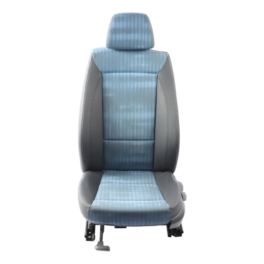 BMW E87 Seat Front Left N/S Imitation Leather Cloth Motion Synsatec Sydney Blue