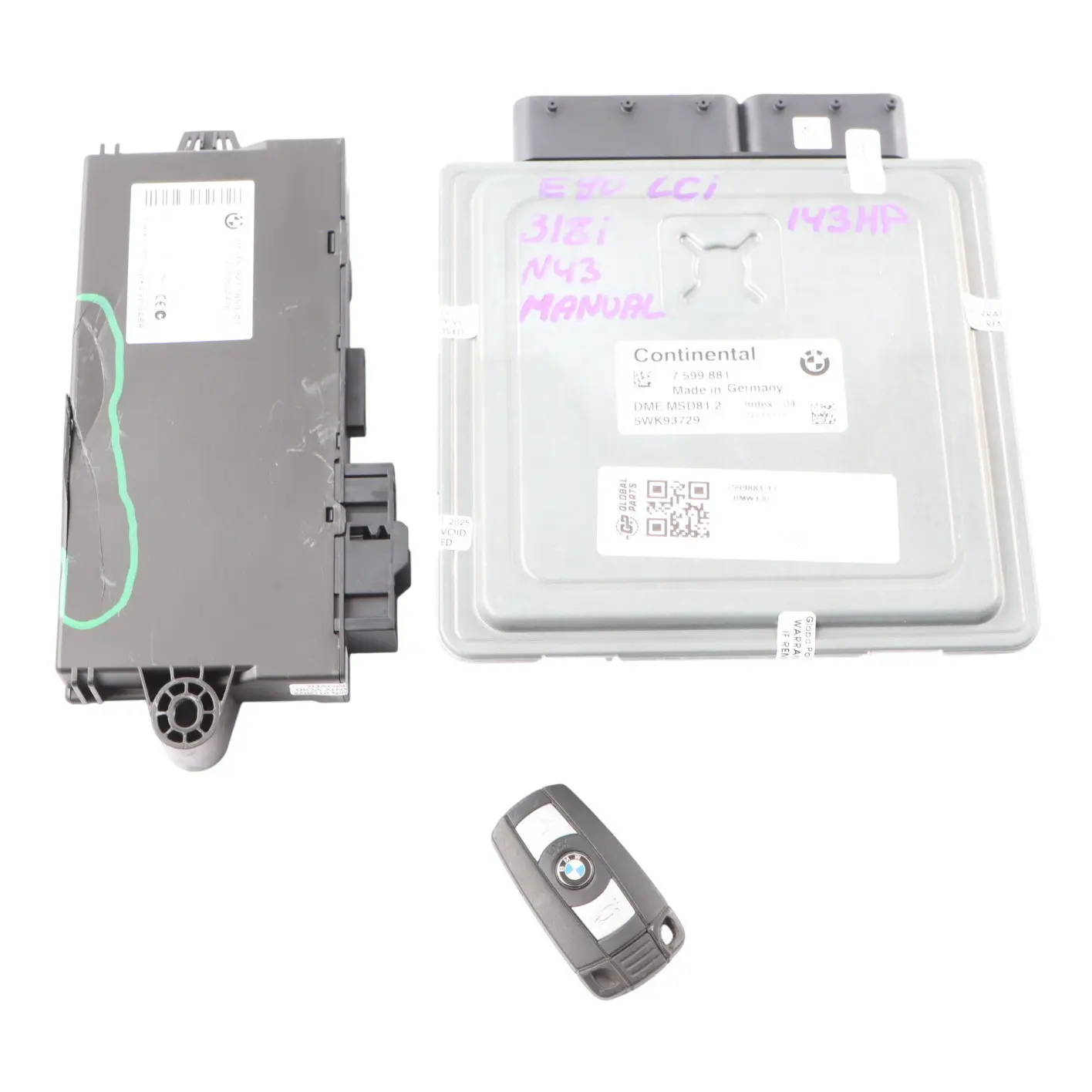 BMW 1 Series E81 E87 LCI 116i 1.6 Petrol N43 ECU Kit 7599881 DME CAS3 Key Manual