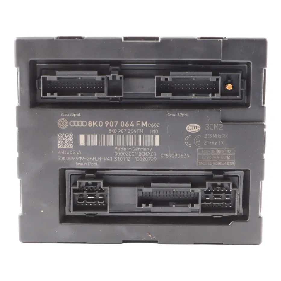 Audi A4 B8 Body Comfort Control BCM Module Unit ECU 8K0907064FM