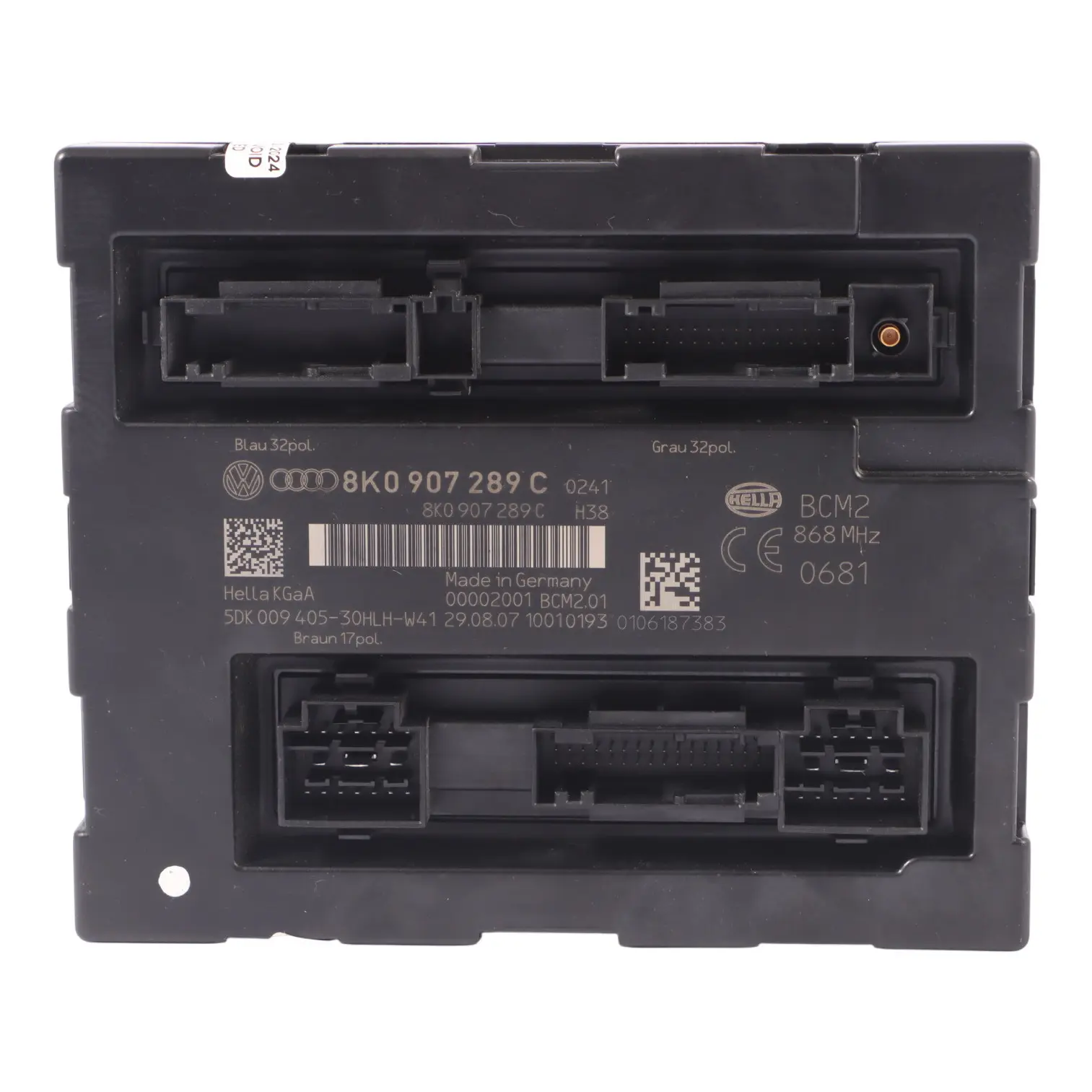 Audi A5 8T BCM Body Comfort Convenience Module Unit ECU 8K0907289C