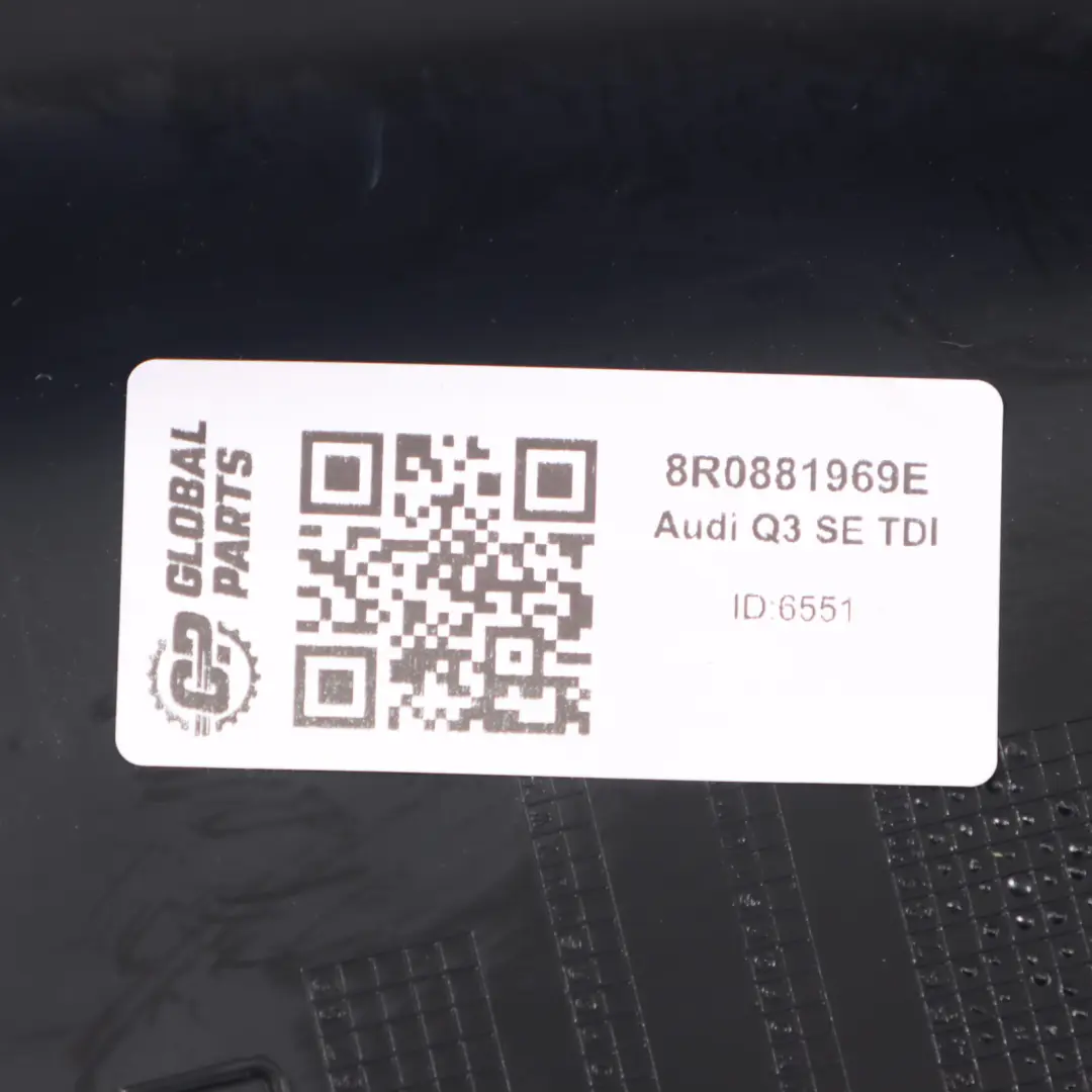 AUDI Q3 8U Couvercle de dossier Siège avant droit gauche Panel Noir 8R0881969E