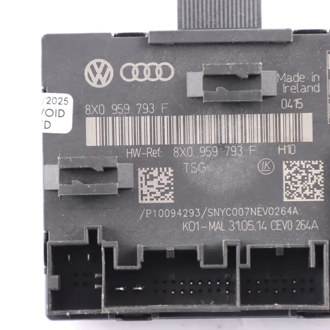 Audi A1 8X Front Door Module Unit Control Driver's Side Right O/S 8X0959793F