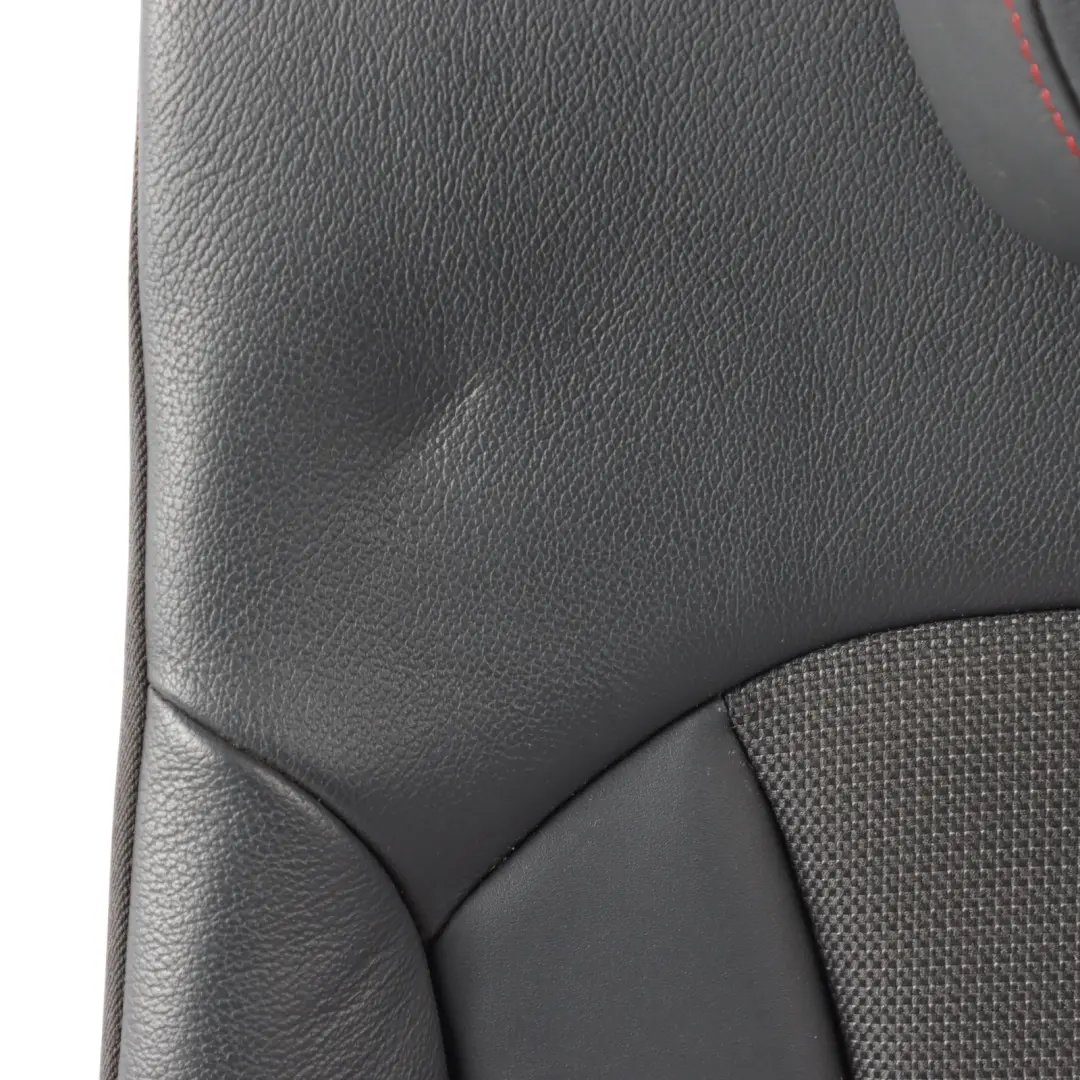 Audi A1 S1 8X Seat Backrest Cover Rear Left N/S Black Tomato Red Leather Fabric