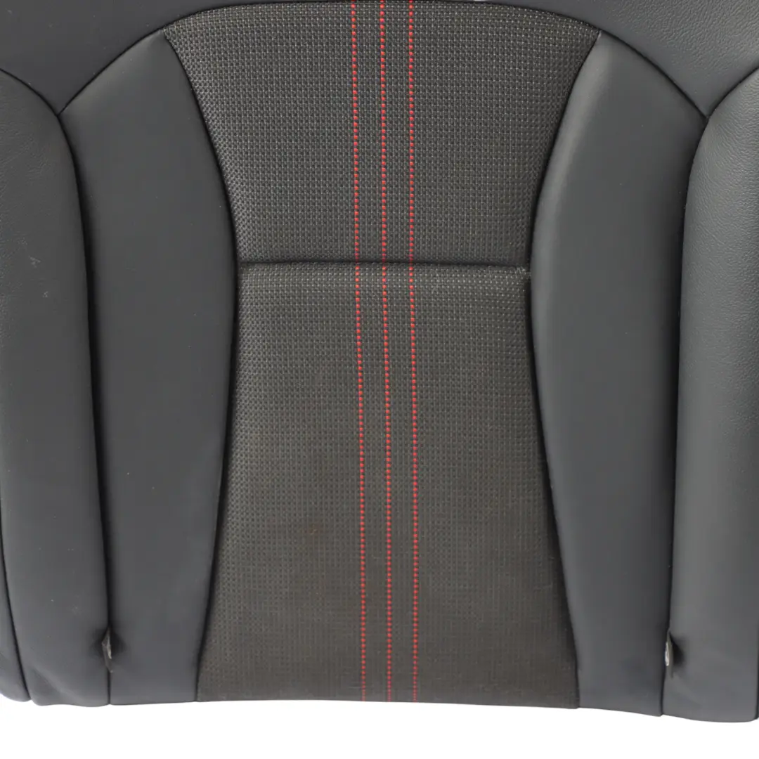 Audi S1 8X Seat Backrest Cover Rear Right O/S Black Tomato Red Leather Fabric