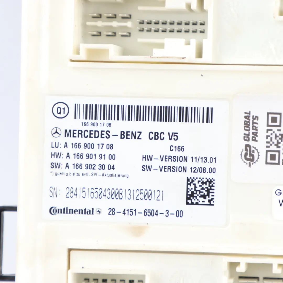 Mercedes X166 Module SAM Electronics Control Unit A1669001708