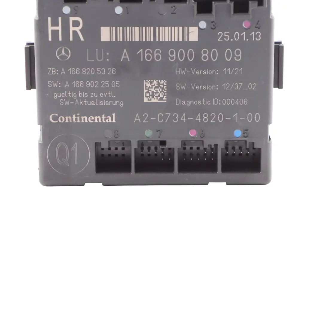 Mercedes GLE W166 Módulo control cableado puerta trasera derecha ECU A1669008009