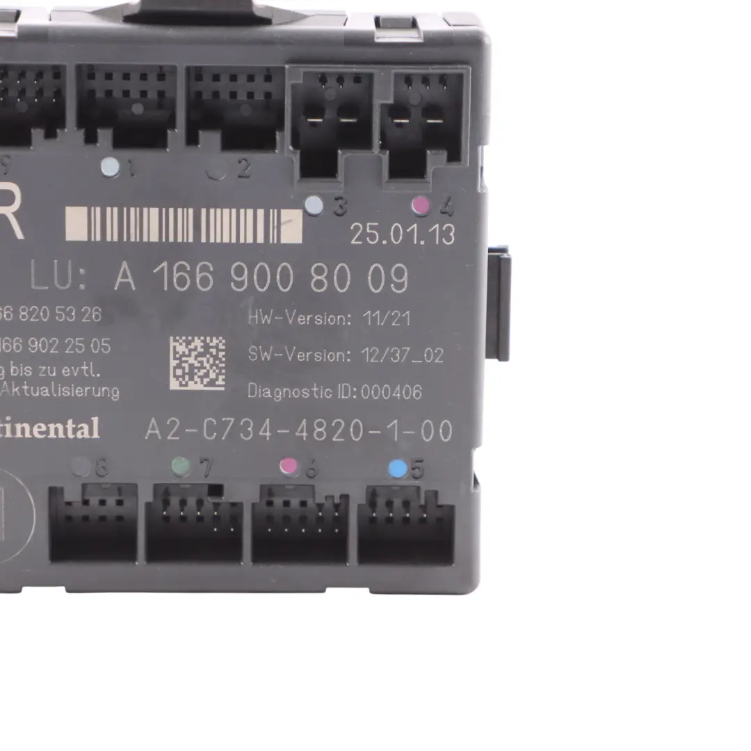 Mercedes GLE W166 Módulo control cableado puerta trasera derecha ECU A1669008009