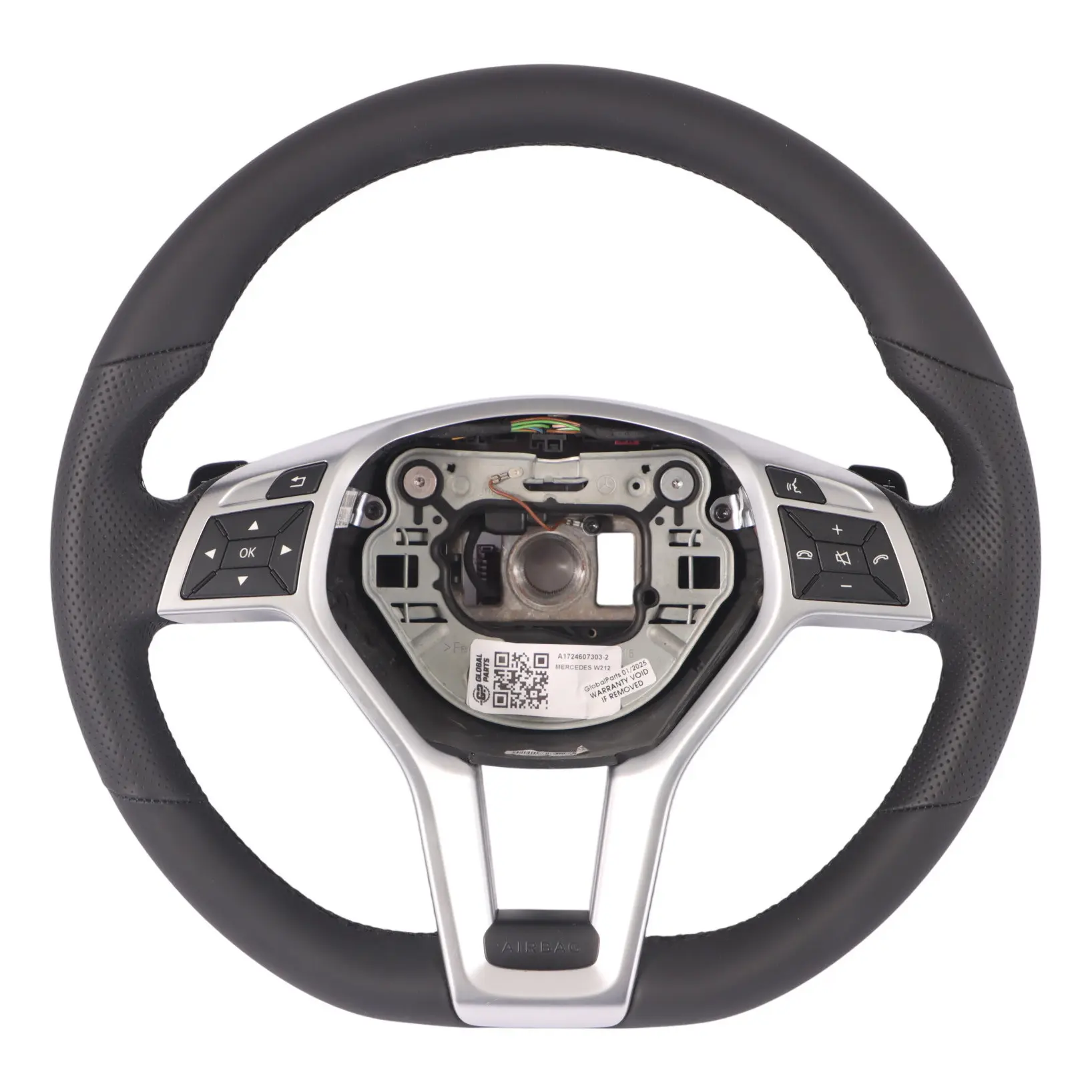 Steering Wheel Mercedes C207 W212 NEW Leather Sport Paddle Shift Black Threads