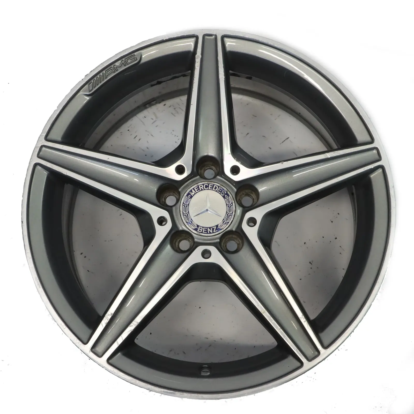 Mercedes W205 Himalaya Grey AMG Alloy Wheel Rim 5 Spoke 18" 7,5J A2054011100