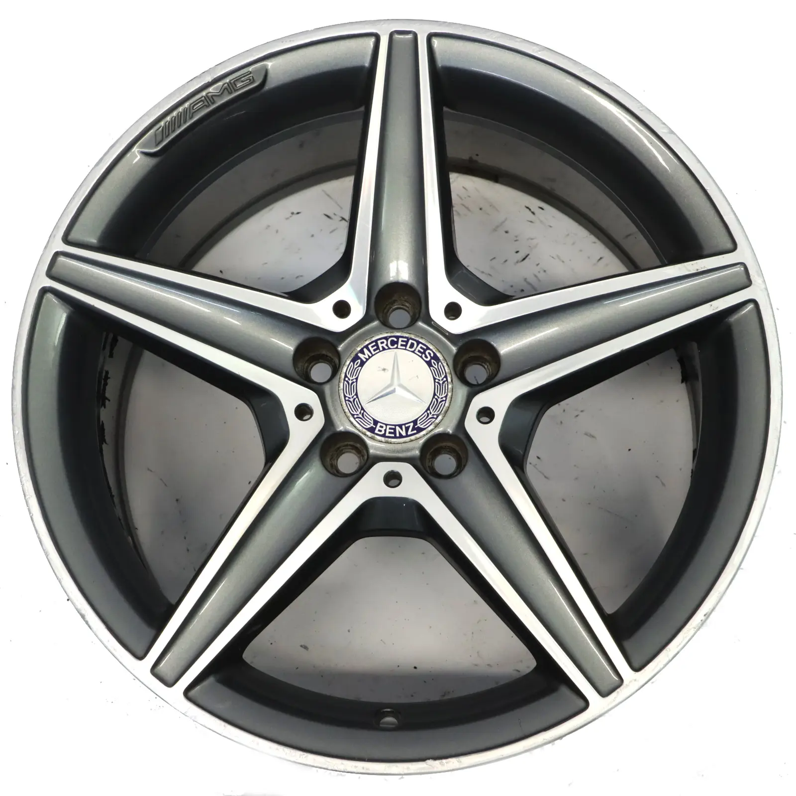 Mercedes W205 Grau AMG Leichtmetallrad Felge 5 Speichen 18" 8,5J A2054011200