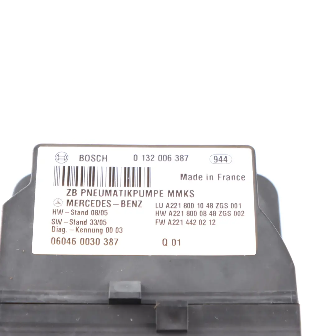 Mercedes W221 Dynamic Seat Vacuum Pump Control Unit A2218001048