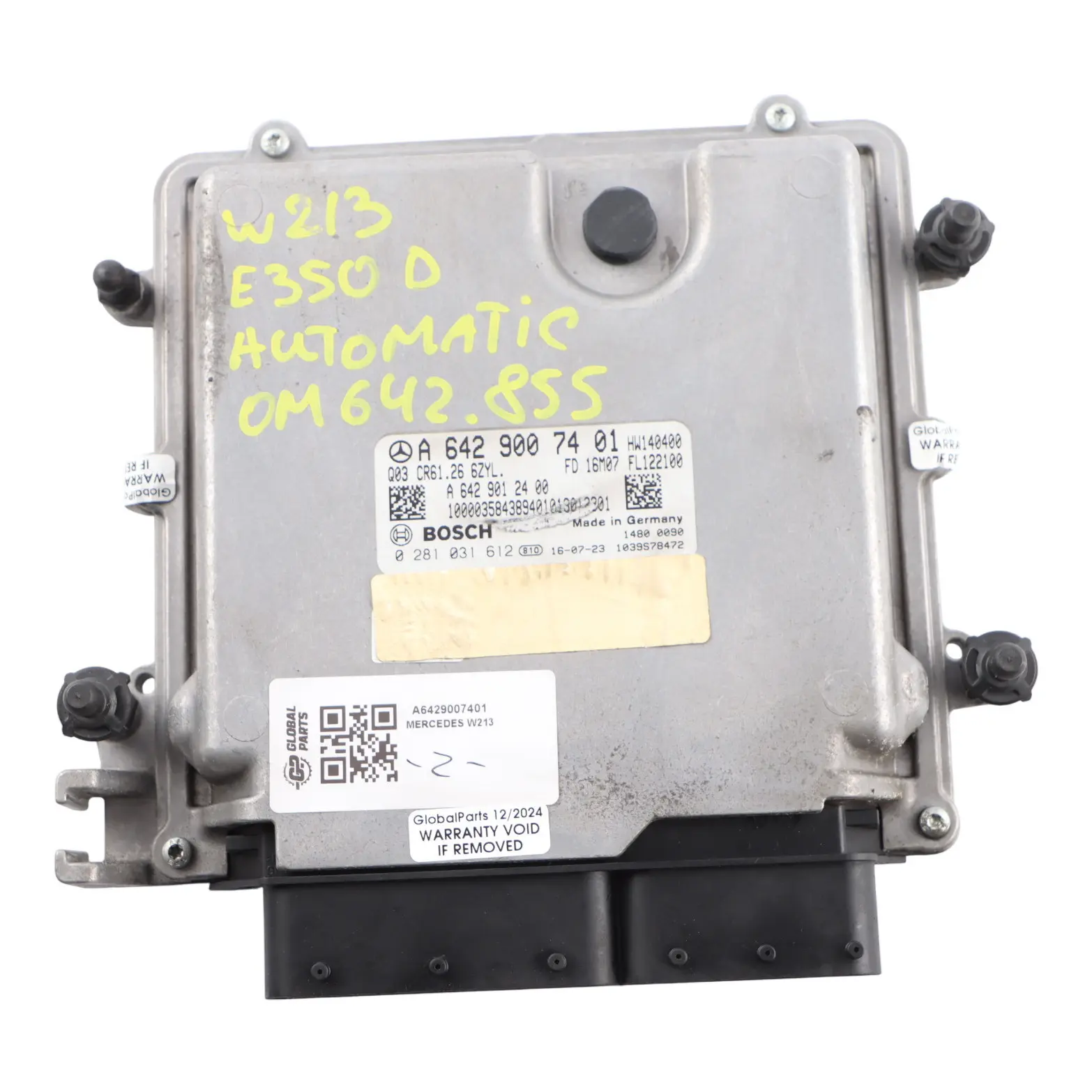 Mercedes W213 E350 OM642.855 Diesel Engine Unit ECU A6429007401 Automatic