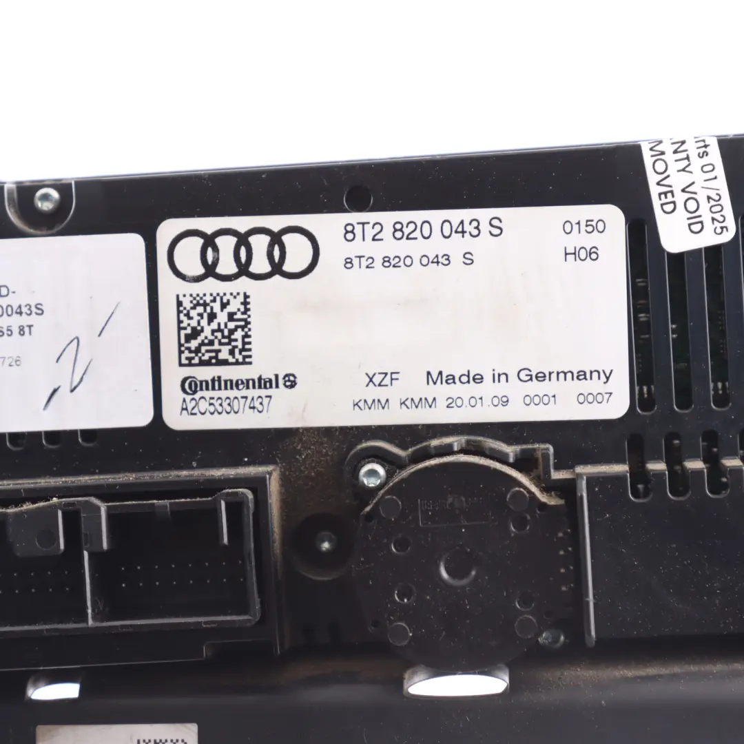 Audi A4 B8 A5 8T Climatronic Air Conditioning Control Unit Panel 8T2820043S