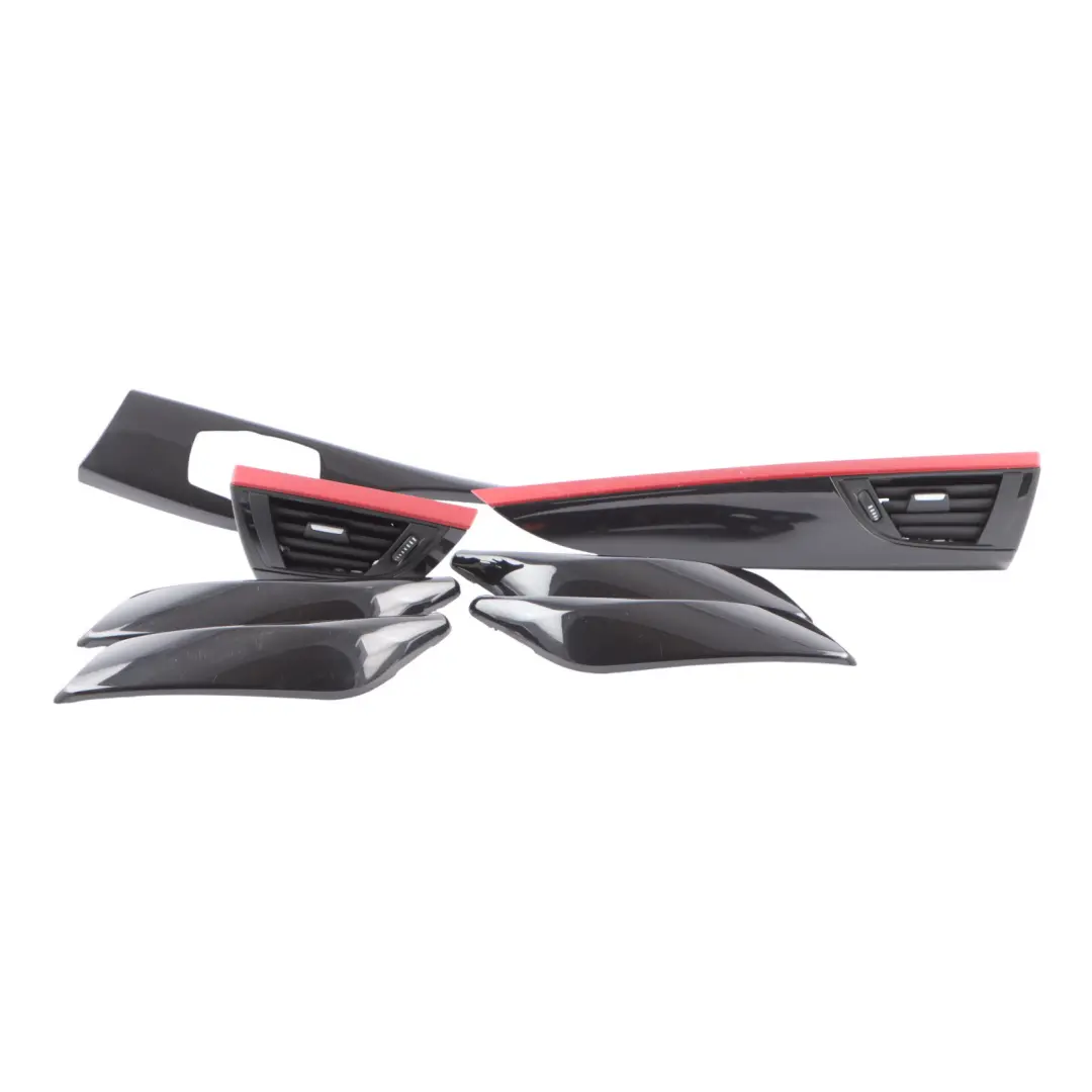 BMW F20 F21 F22 Set Trim Strip Cover Black Glossy Korallrot Red 9205370