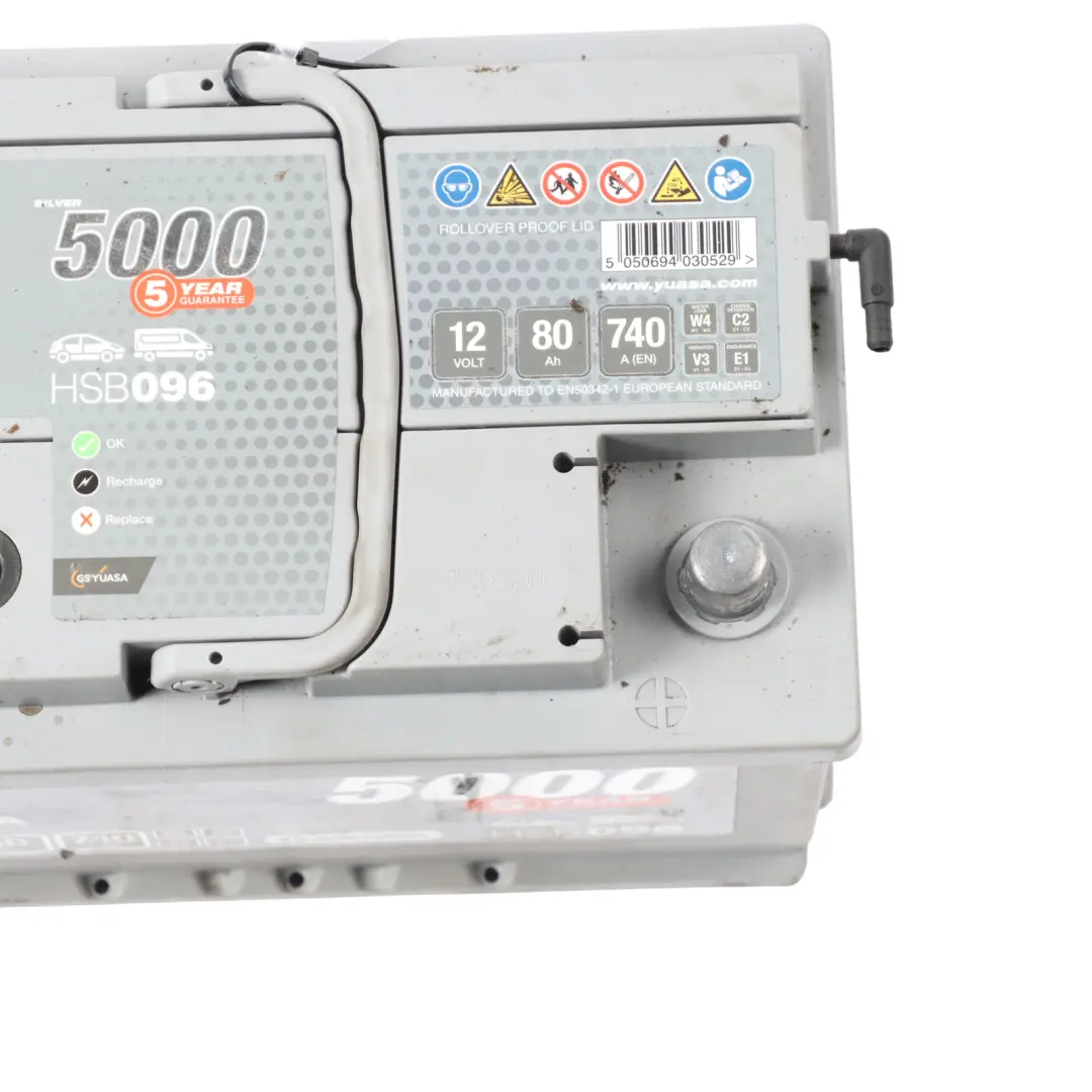 YUASA 5000 12V Accumulator Car Battery 80Ah 740A HSB096