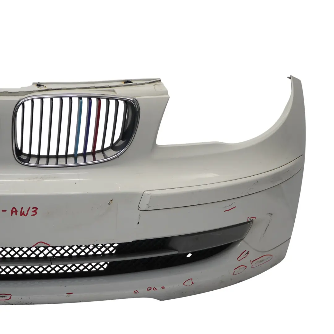 BMW E81 E87 LCI Complete Front Bumper Trim Cover Alpinweiss 3 White - 300