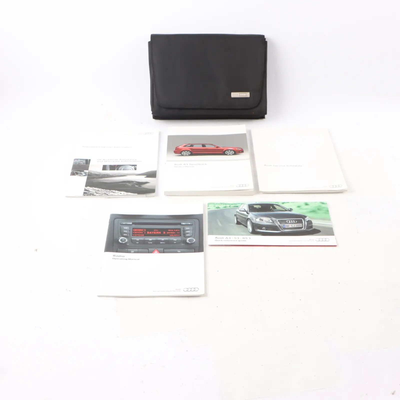 Audi A3 8P Owner's Handbook Manual Service Booklet Pouch Case Wallet Set