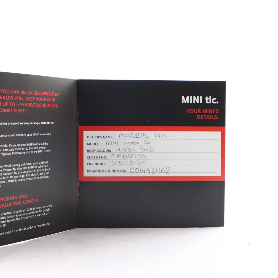 Mini R50 R53 Service Booklet R53 Owner's Handbook Set Pouch Case 0159844