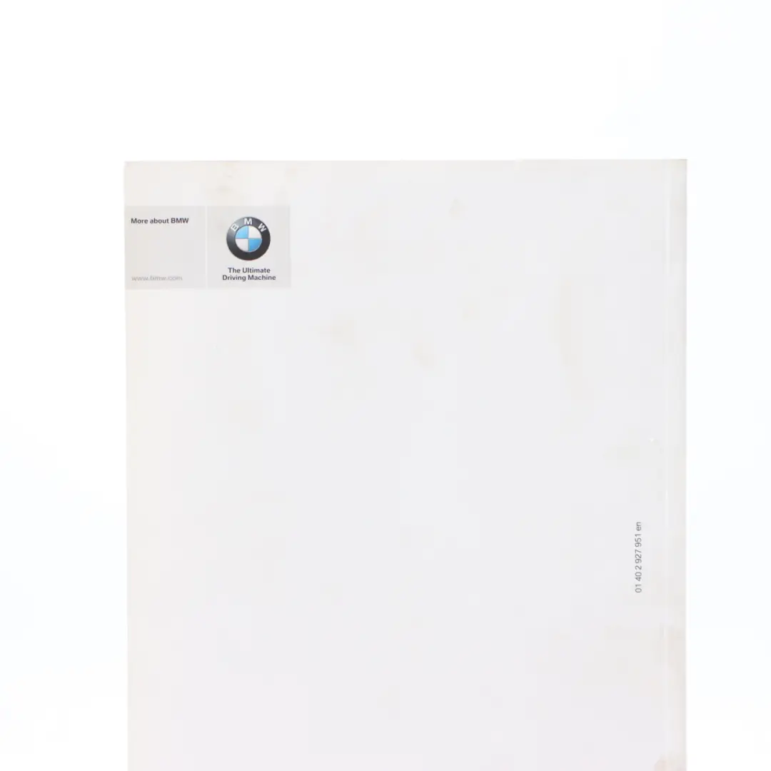 BMW F20 F21 LCI Efficient Dynamics Owner's Handbook 2927951