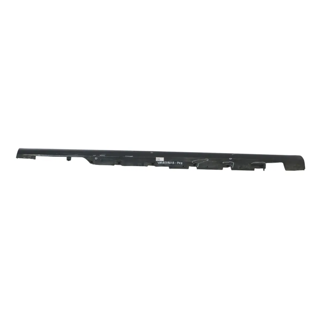 Audi A8 4H Side Skirt Right O/S Long Version Sill Cover Phantom Black - Z9Y