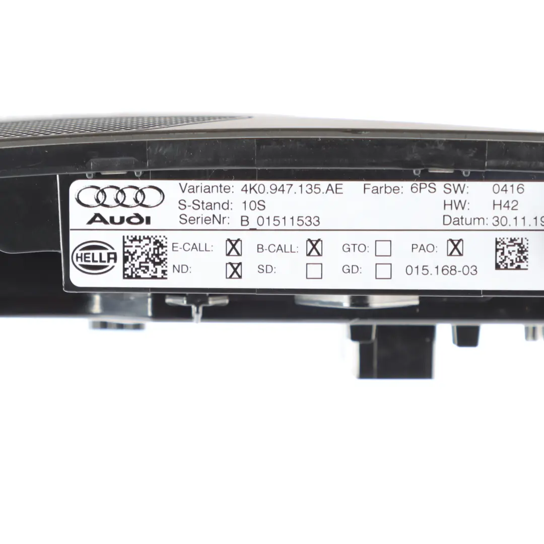 Interior Light Audi A4 B9 A5 F5 Roof Front Reading Lamp Panel Black 4K0947135AE