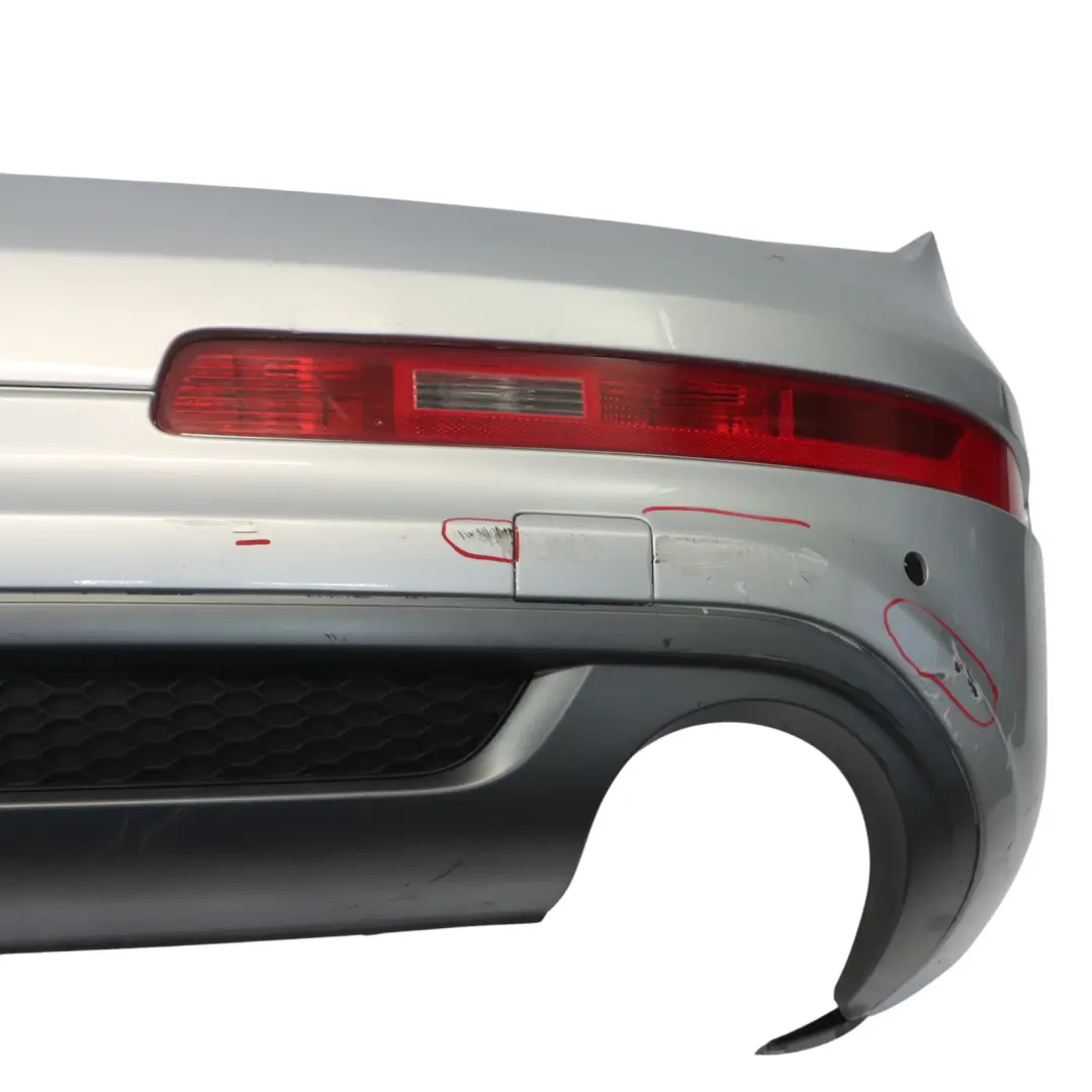 Audi Q7 4L Rear Bumper Trim Panel Covering Ice Silver Metallic - X7W