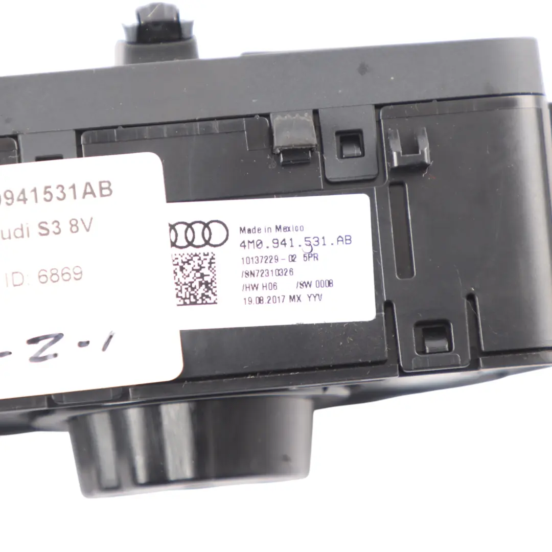 Audi S3 8V Light Headlight Fog Control Switch Panel 4M0941531AB