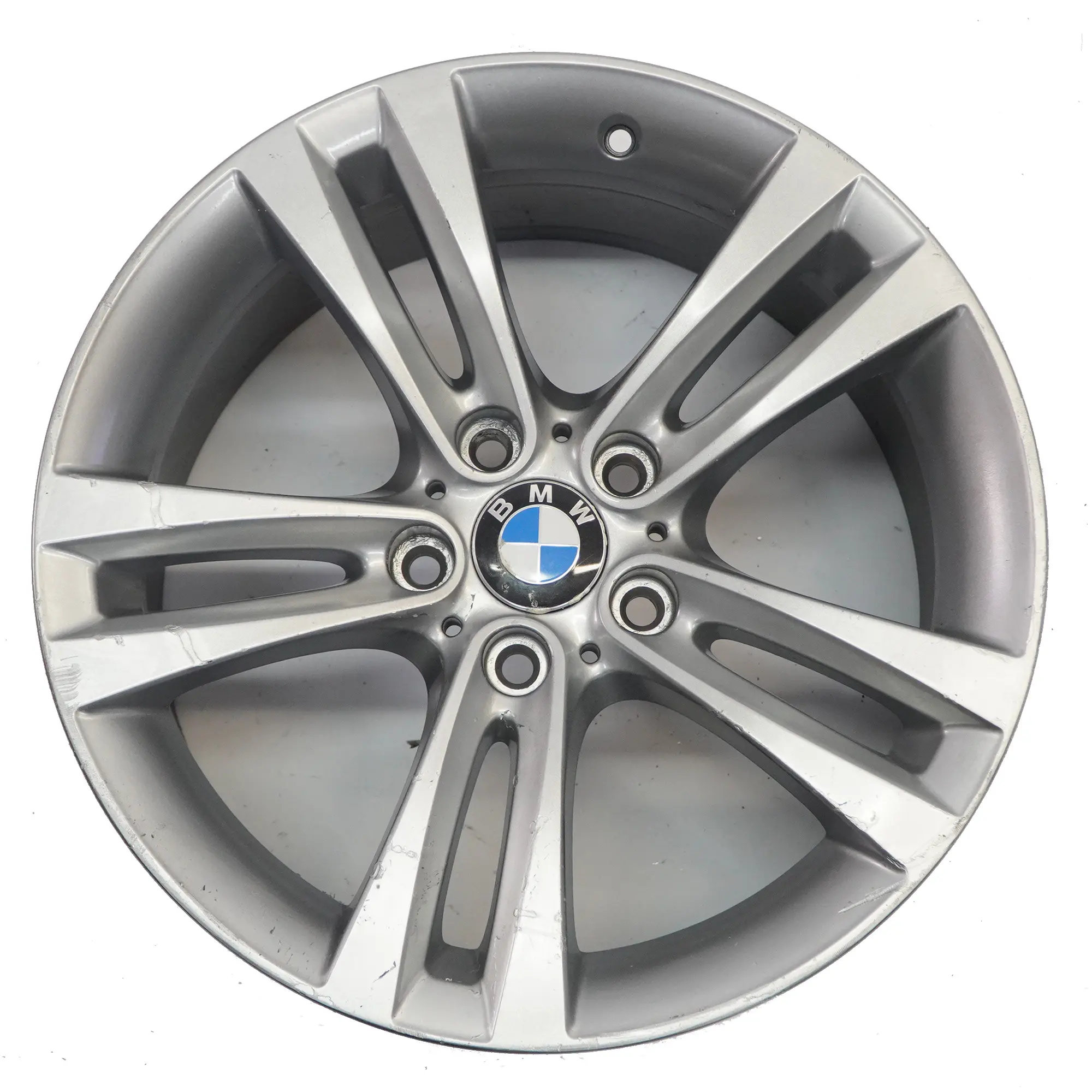 BMW F30 F31 F32 Silberne Alufelge 18" Doppelspeiche 397 8,5J ET:47 6868378