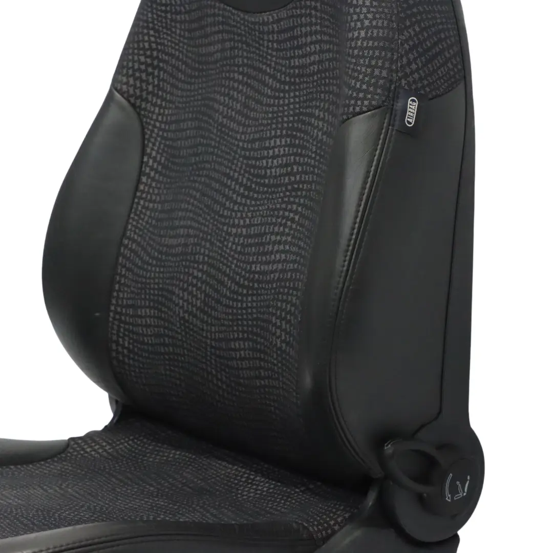 Mini Cooper R50 Seat Front Left N/S Interior Half Leather Kaleido Panther Black