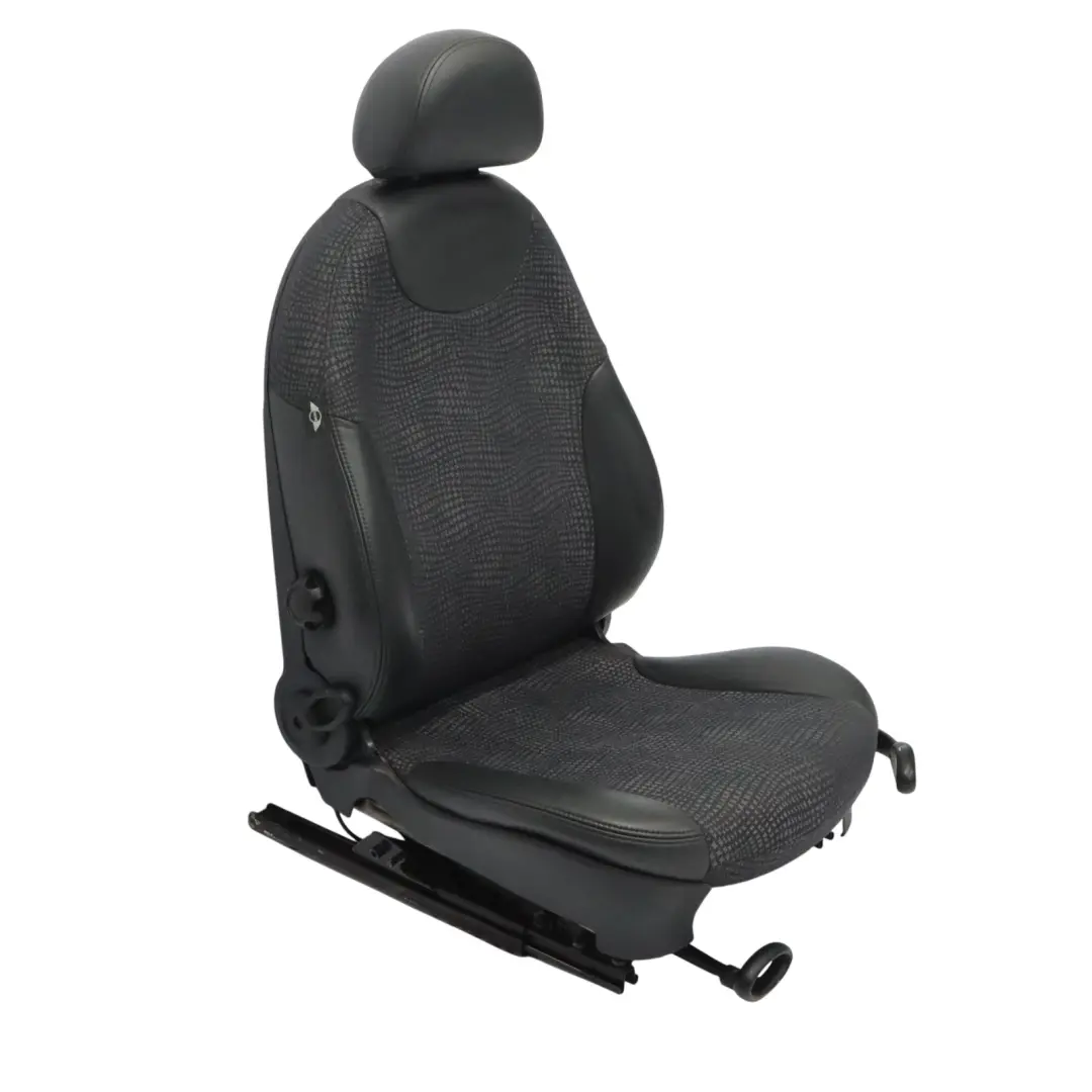 Mini Cooper R50 Seat Front Left N/S Interior Half Leather Kaleido Panther Black