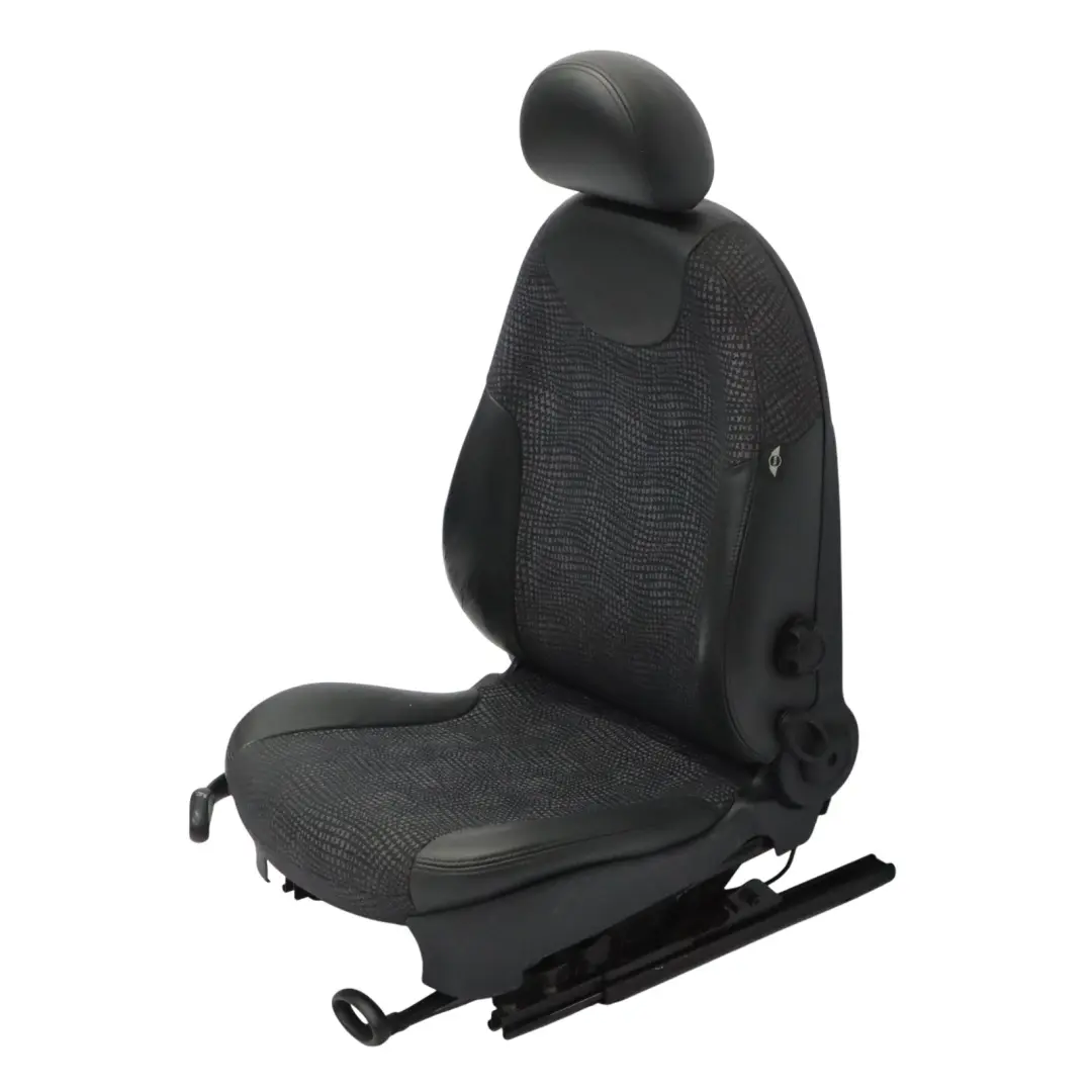 Mini Cooper R50 Seat Front Right O/S Interior Half Leather Kaleido Panther Black