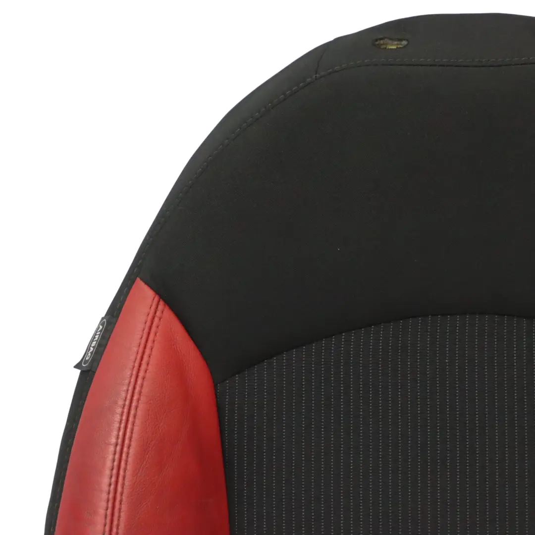  Mini R55 R56 LCI Seat Backrest Sport Cloth Fabric Red Leather Front Right O/S 