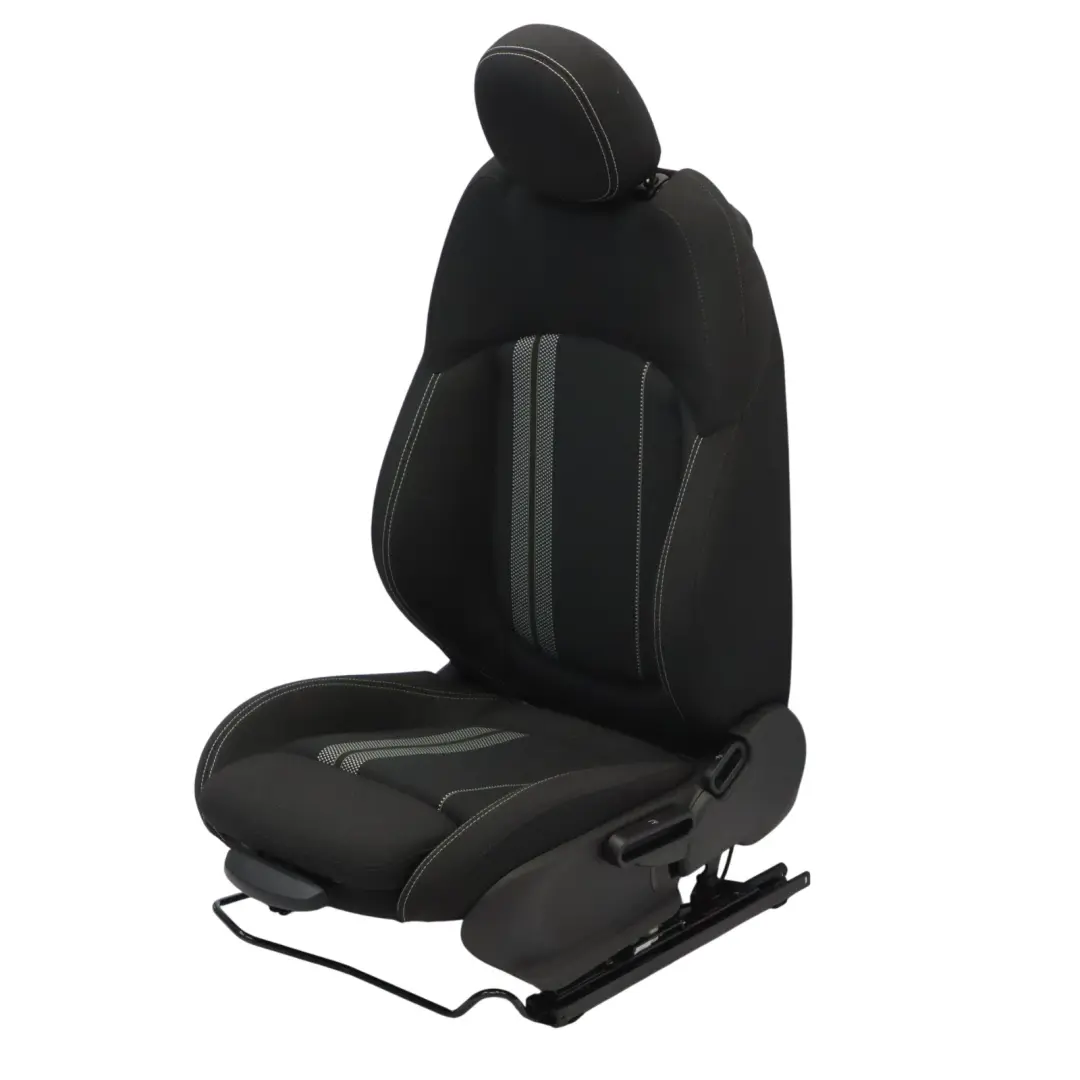 Mini F57 Sport Seat Front Left N/S Heated Fabric Double Stripe Carbon Black 