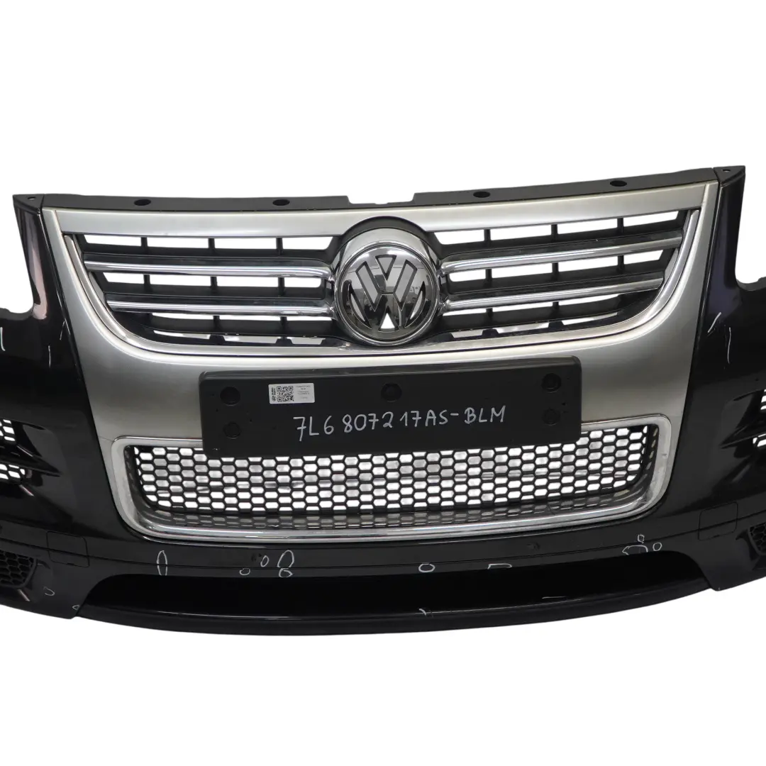 VW Volkswagen Touareg 7L Zderzak Przedni PDC Black Magic Pearl Czarny - C9Z