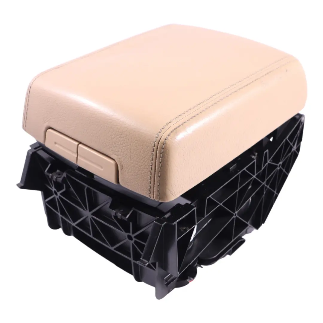 Volkswagen Touareg 7L Centre Console Armrest Storage Leather Beige