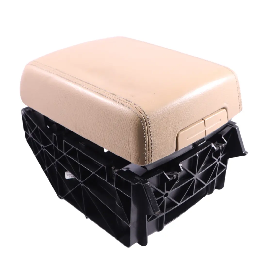 Volkswagen Touareg 7L Centre Console Armrest Storage Leather Beige