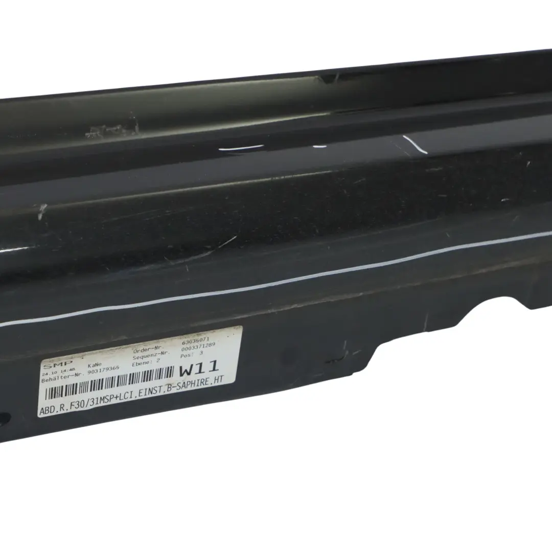 BMW F30 F31 M Sport Sill Strip Side Skirt Right O/S Black Sapphire Metallic 475