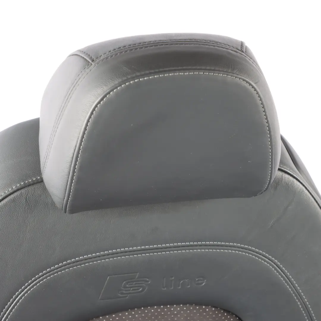 Audi TT 8J Coupe Sport Seat Front Left N/S S-Line Alcantara Leather Black Grey